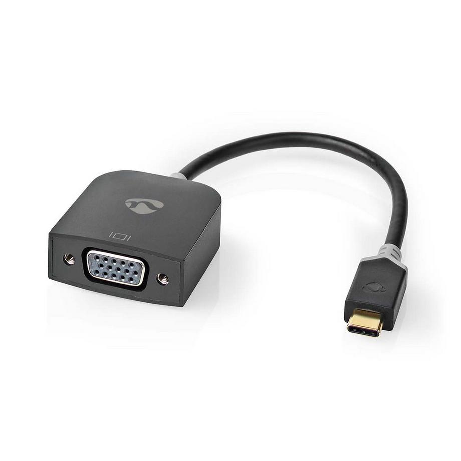 Nedis  USB-C™ Adapter | USB 3.2 Gen 1 | USB-C™ Stecker | VGA Buchse 15p | 1920x1200 | 0,20 m | Rund | Vergoldet | PVC | Anthrazit | Fensterbox mit Euroschloss 