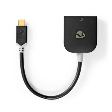 USB-C™ Adapter | USB 3.2 Gen 1 | USB-C™ Stecker | VGA Buchse 15p | 1920x1200 | 0,20 m | Rund | Vergoldet | PVC | Anthrazit | Fensterbox mit Euroschloss