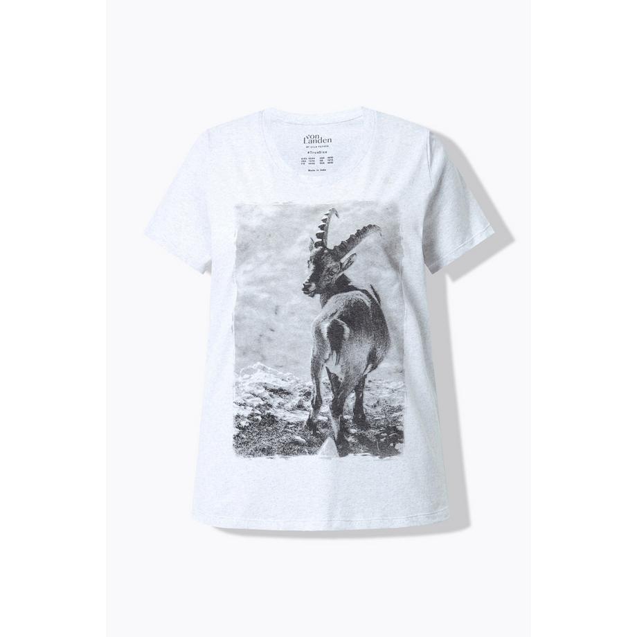 Ulla Popken T-Shirt Classic Motivo Tradizionale Girocollo Maniche Corte  