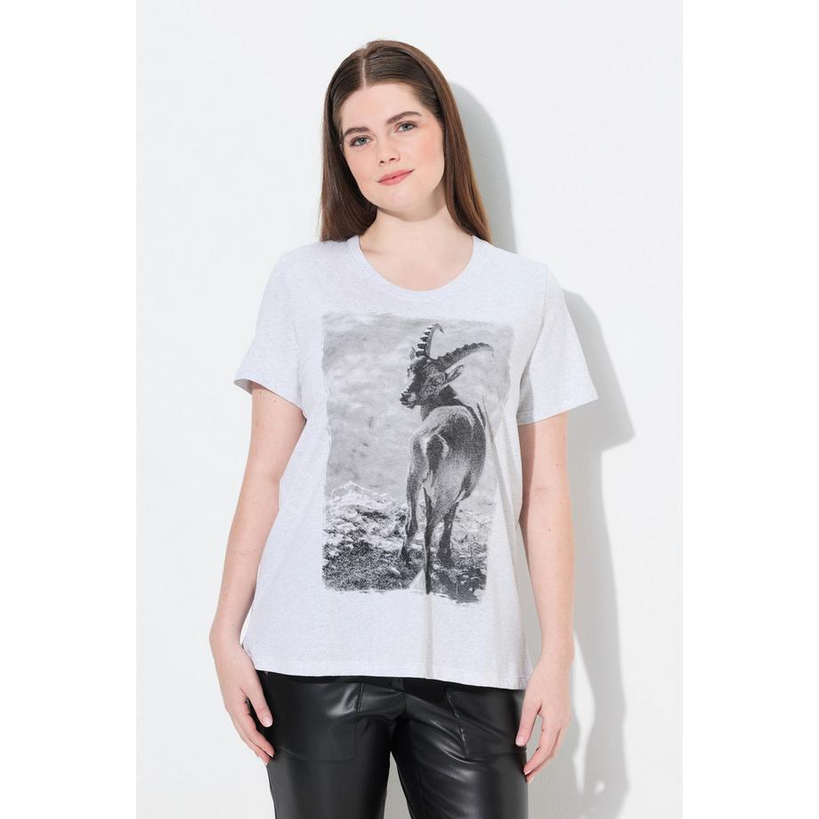 Ulla Popken T-Shirt Classic Motivo Tradizionale Girocollo Maniche Corte  