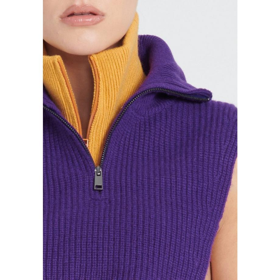 Studio Cashmere8 ZAYA 1 Col Montant Zippé 4 Fils Cachemire  