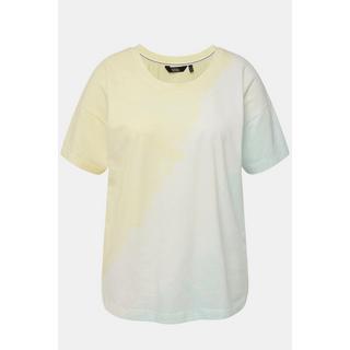 Ulla Popken  T-shirt à imprimé spray, avec col rond et manches courtes 