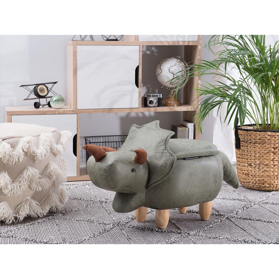 Beliani Tabouret de rangement animal en Tissu Moderne TRICERATOPS  