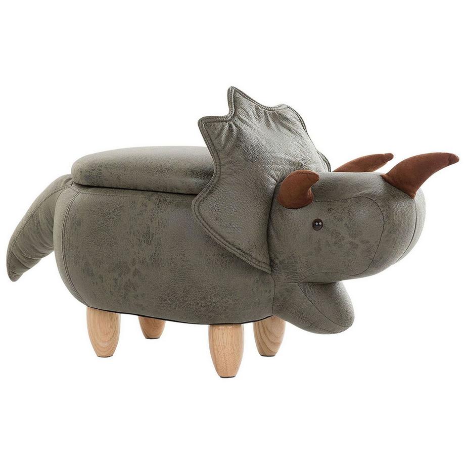 Beliani Tabouret de rangement animal en Tissu Moderne TRICERATOPS  