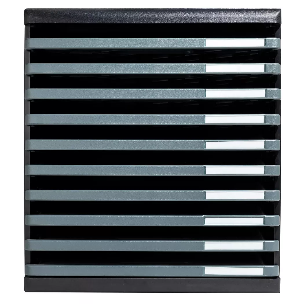 Exacompta EcoBlack Modulo A4 - 10 Open Drawers Black/Grey