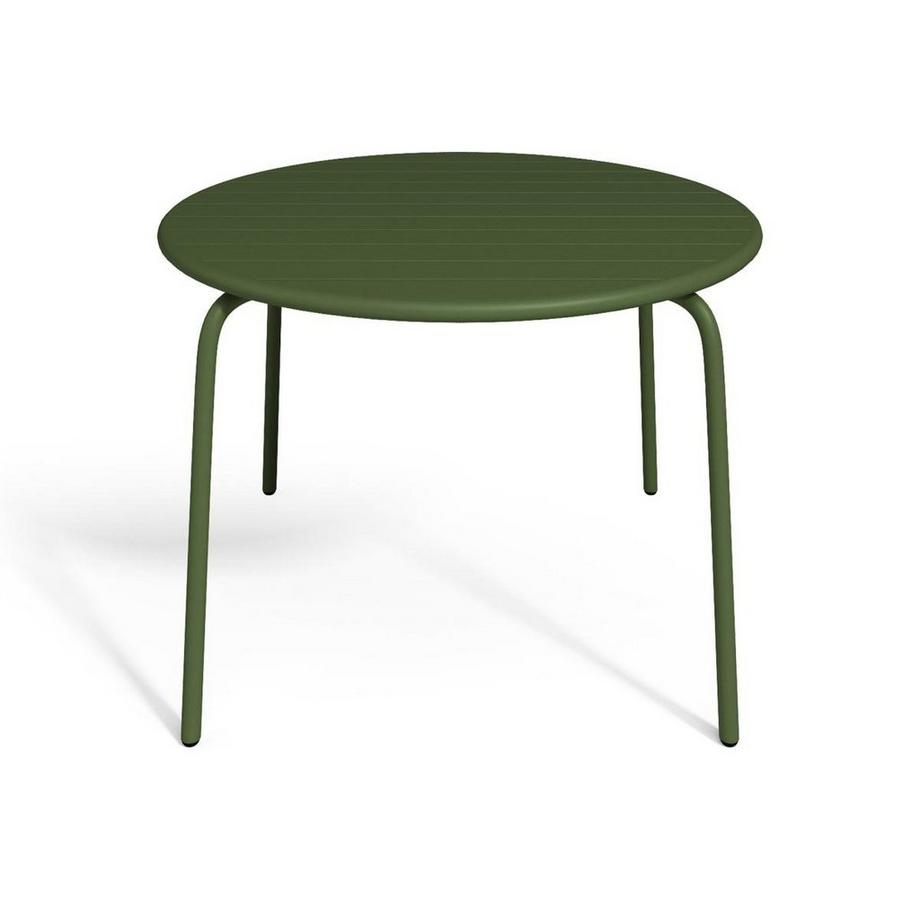 Vente-unique Gartentisch rund - D. 110 cm - Metall - Khaki - MIRMANDE von MYLIA  