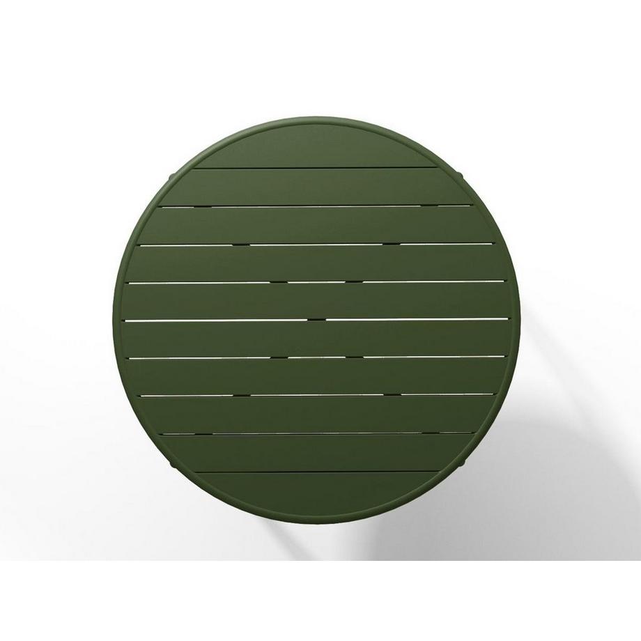 Vente-unique Gartentisch rund - D. 110 cm - Metall - Khaki - MIRMANDE von MYLIA  