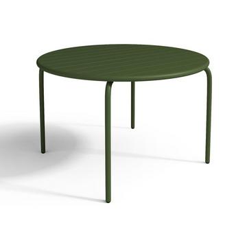 Gartentisch rund - D. 110 cm - Metall - Khaki - MIRMANDE von MYLIA