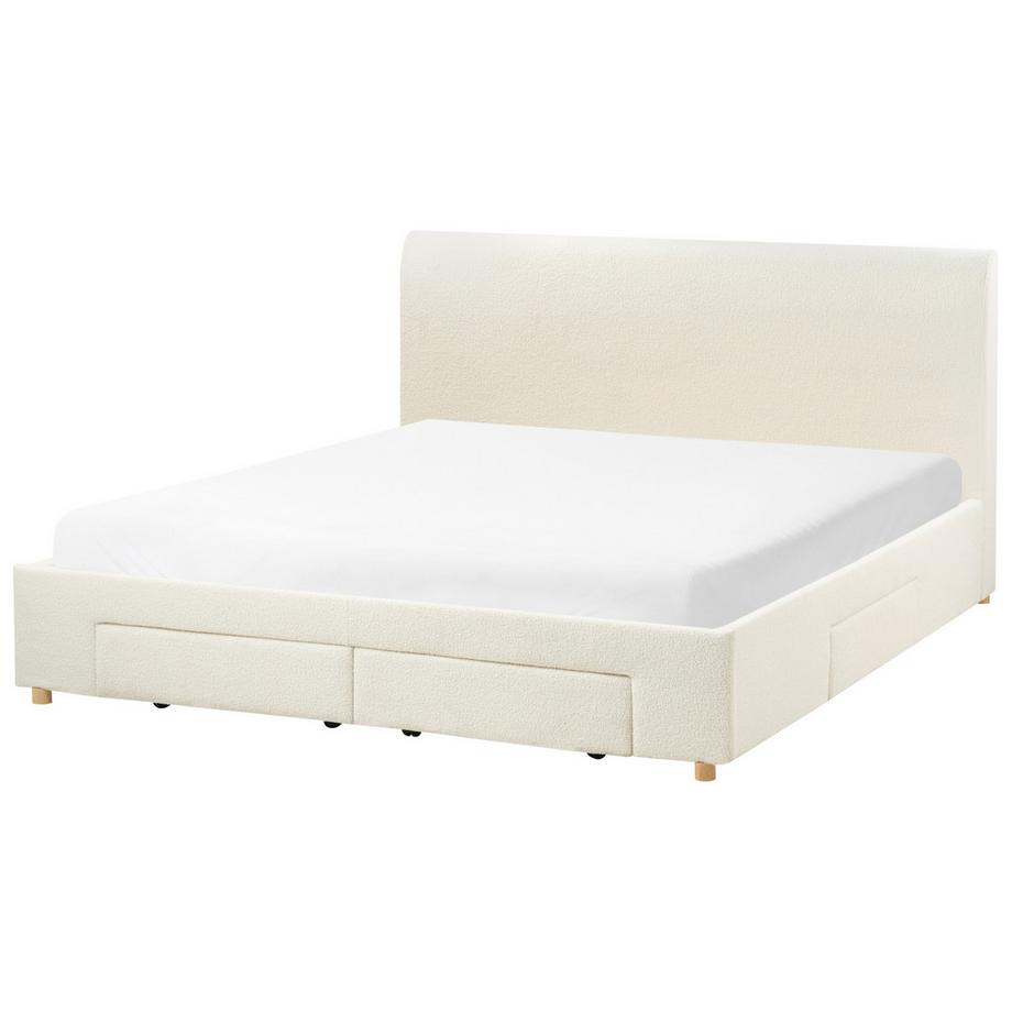 Beliani Letto con cassetti contenitori en Bouclé  SOUTRIN  