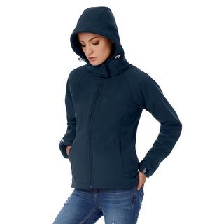 B and C Giacca Softshell con Cappuccio Antivento Impermeabile Traspirante  