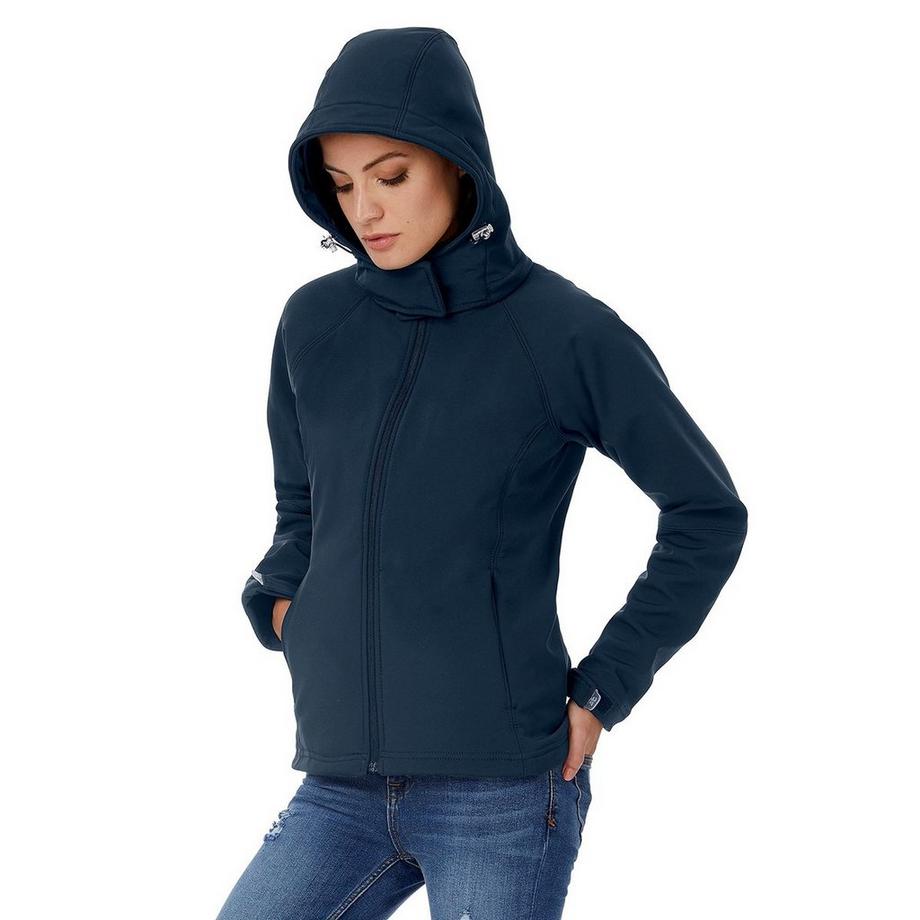 B and C Veste Softshell à Capuche Coupe-Vent Imperméable Respirante  