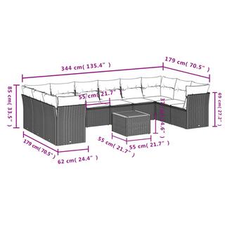 VidaXL Garten sofagarnitur poly-rattan  