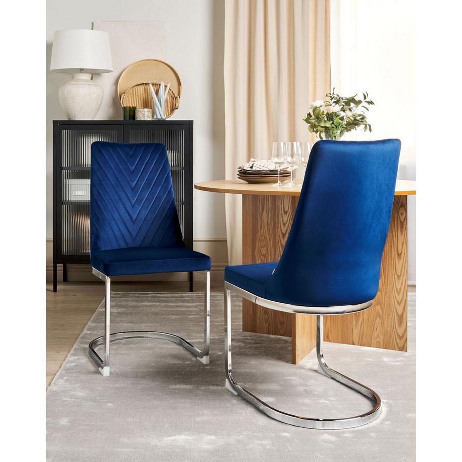 Beliani Set di 2 sedie da pranzo en Velluto Moderno ALTOONA  
