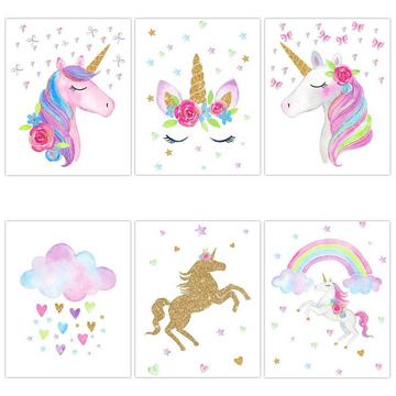6x Affiches sur Toile - Licorne