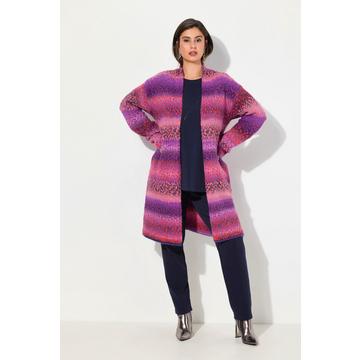Cardigan aperto con gradiente di colore e scollo montante