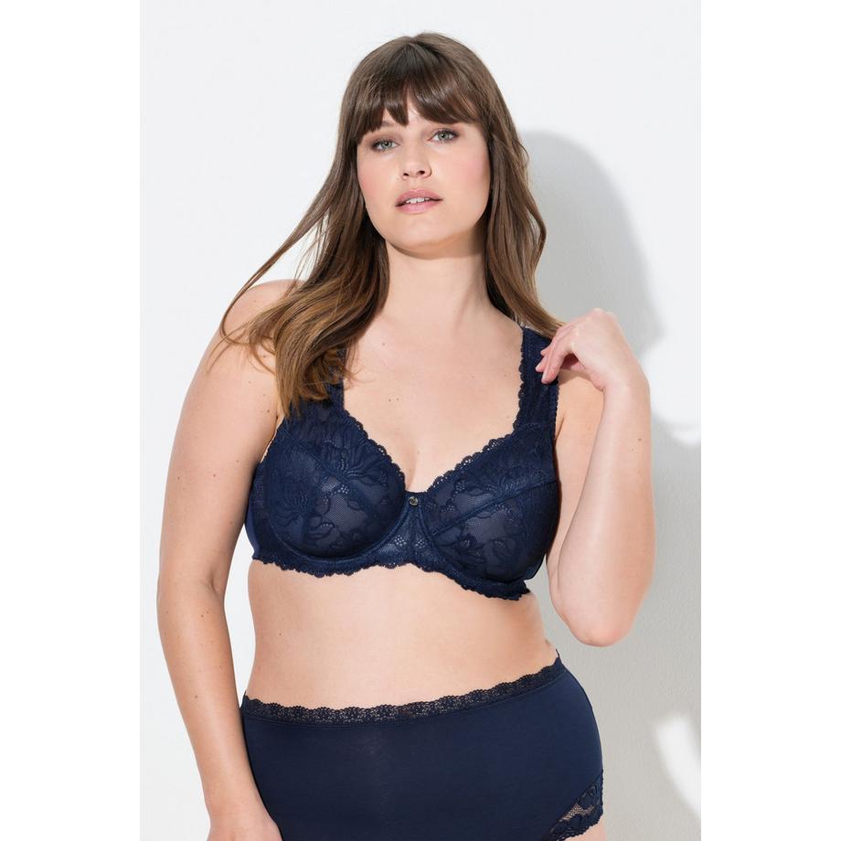 Ulla Popken Reggiseno con ferretto Pizzo Spalline Larghe  