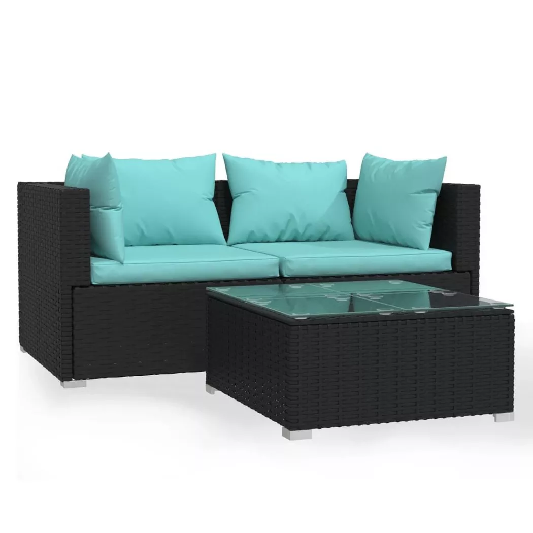 VidaXL - Ensemble de meubles de jardin rotin synthétique, One Size, Noir