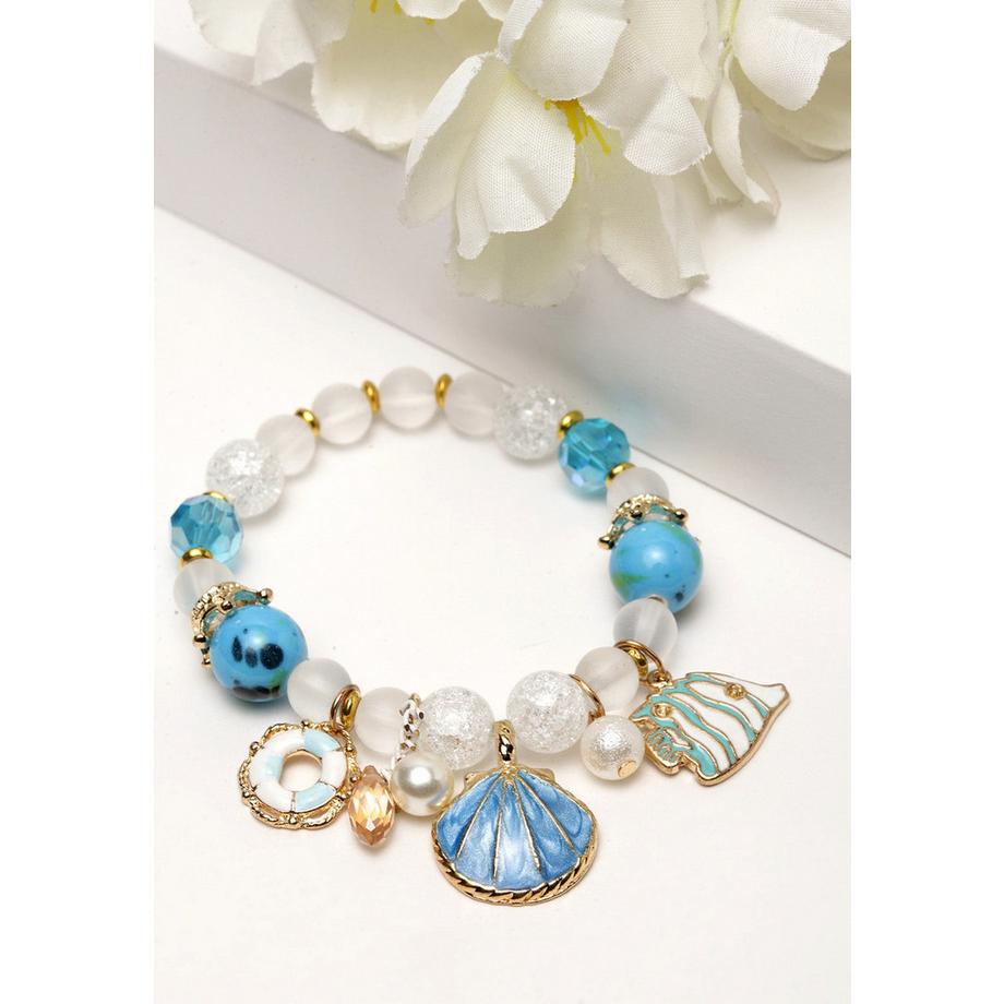 AVANT-GARDE PARIS  Bracciale Boho con Perline a Seme di Conchiglia 