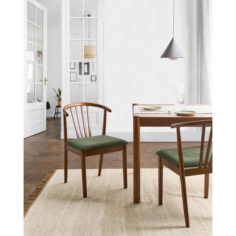 Beliani Lot de 2 chaises de salle à manger en Bois d'hévéa Rétro CRAIG  