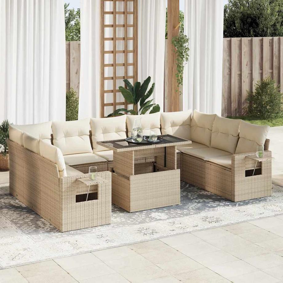 VidaXL Ensemble de canapés de jardin rotin synthétique  