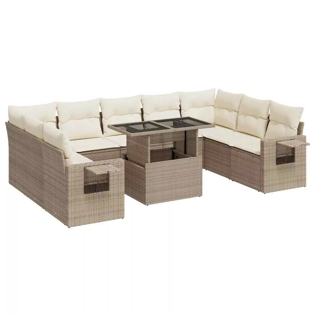 VidaXL - Gartensofa set poly-rattan, One Size, Beige