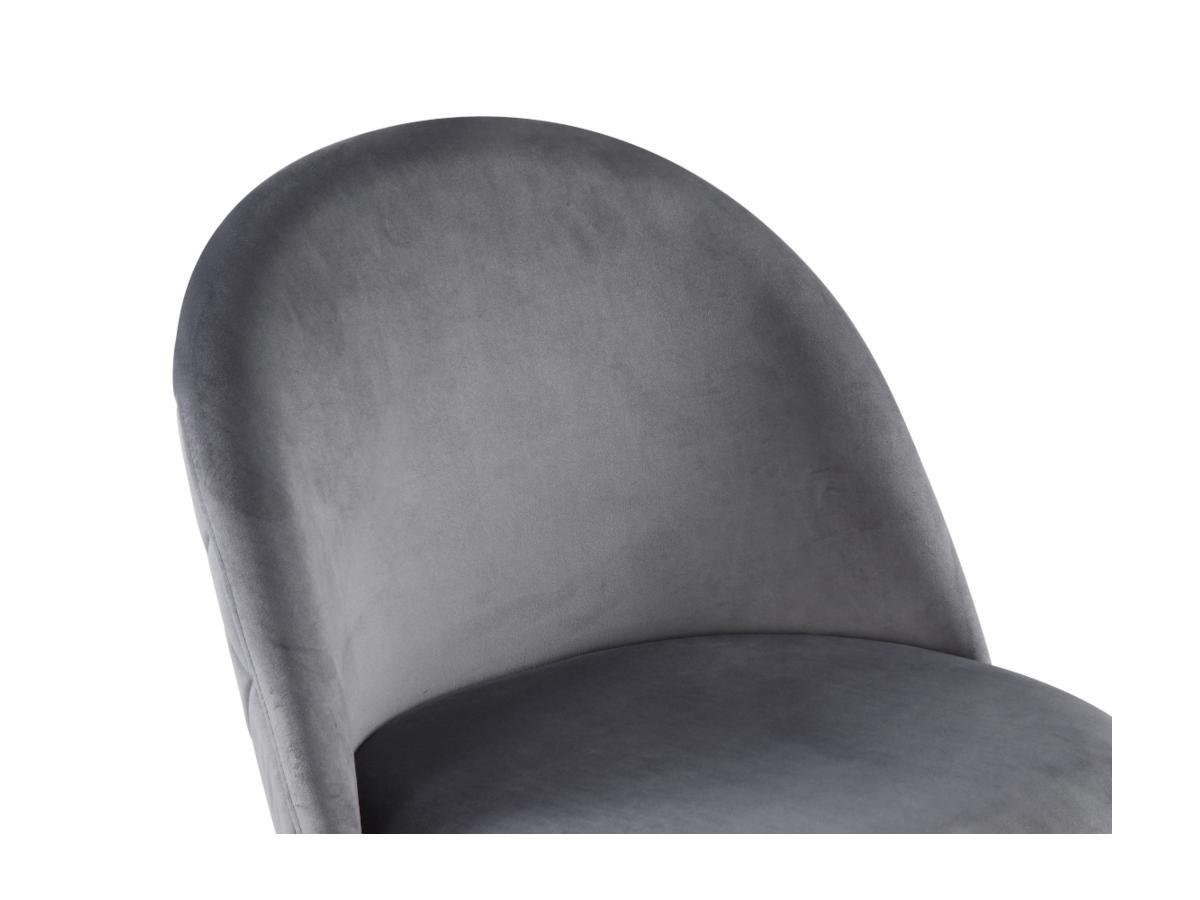 Vente-unique Lotto di 6 sedie in Velluto e Metallo Nero opaco Grigio MELBOURNE  