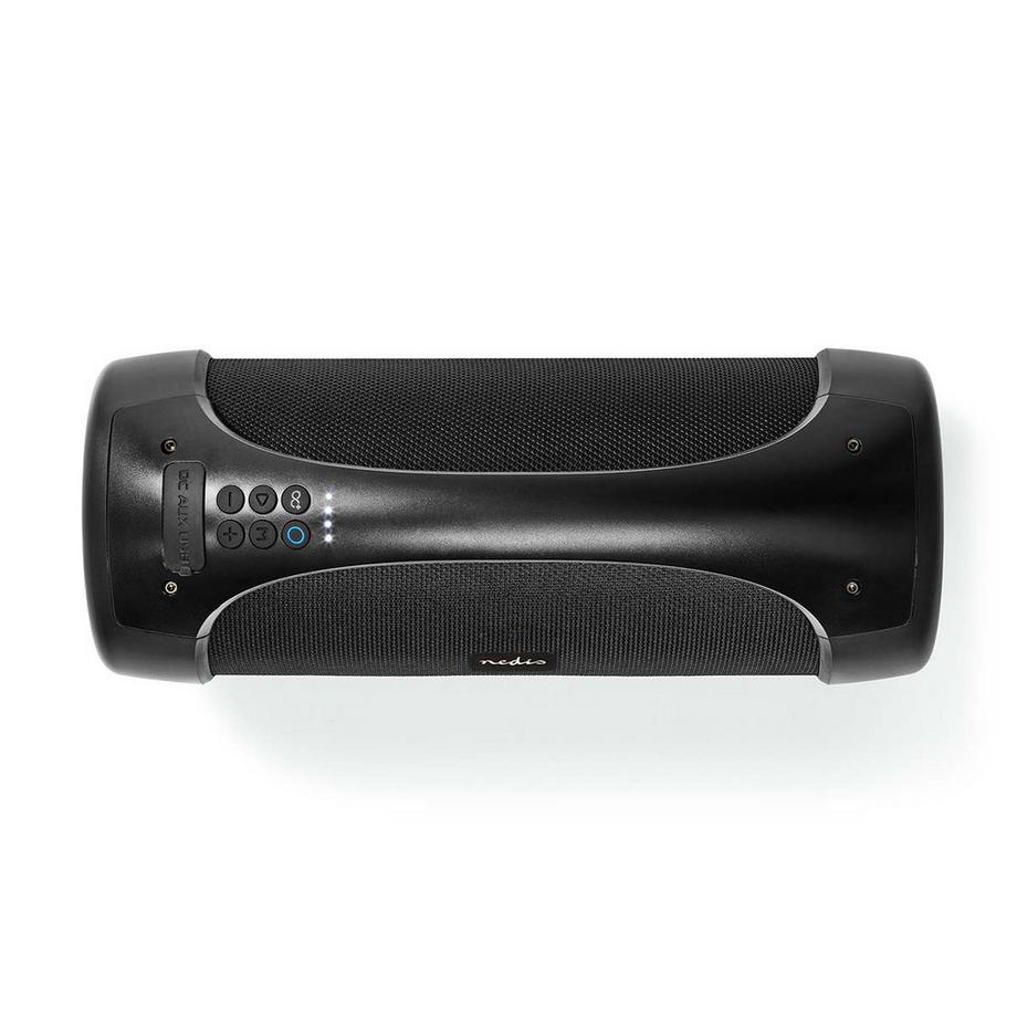 Nedis  Bluetooth® Party Boombox | 6 heures | 2.0 | 50 W | La lecture des médias: AUX / USB | Ipx5 | Synchronisationable | Poignée de roulement | Lumière de fête | Noir 