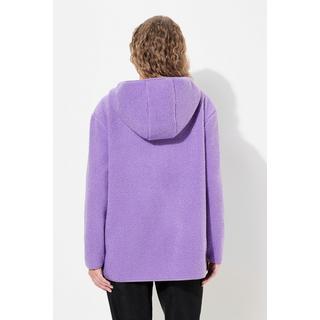 Ulla Popken  Pullover in teddy con cappuccio e maniche lunghe 