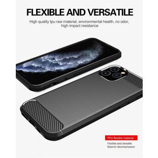 Cadorabo  Hülle für Apple iPhone 11 PRO TPU Silikon Edelstahl-Karbonfaser Optik 