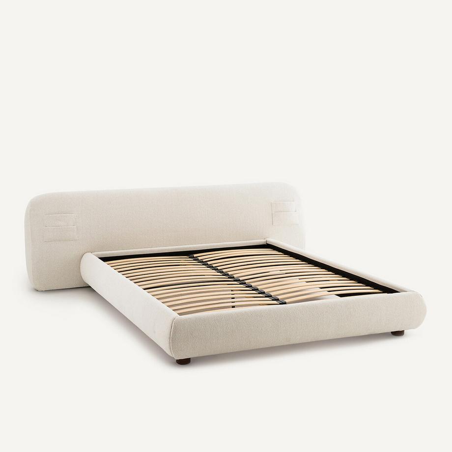 AM.PM Cadre de lit matelassé 2 places bouclette Nuvole  