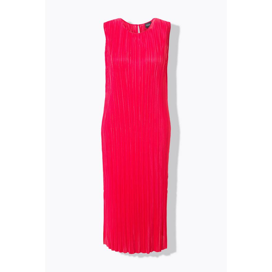 Ulla Popken Robe Midi Plissée Col Rond Sans Manches  