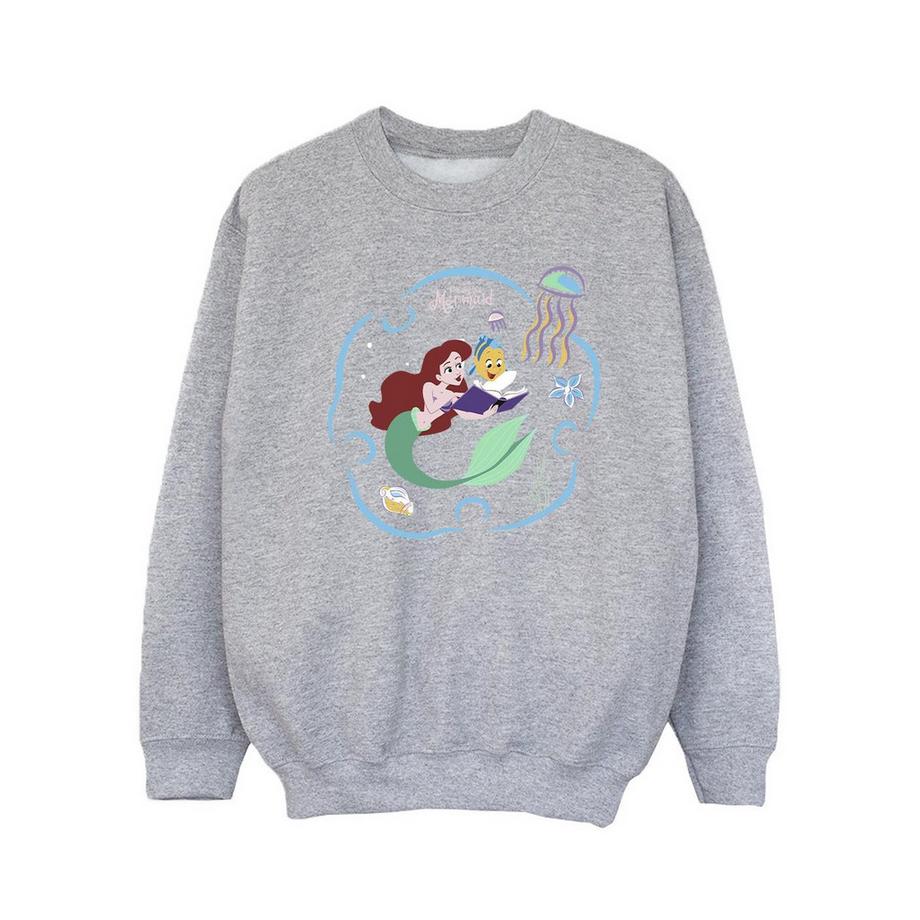 The Little Mermaid Reading A Book Sweatshirt