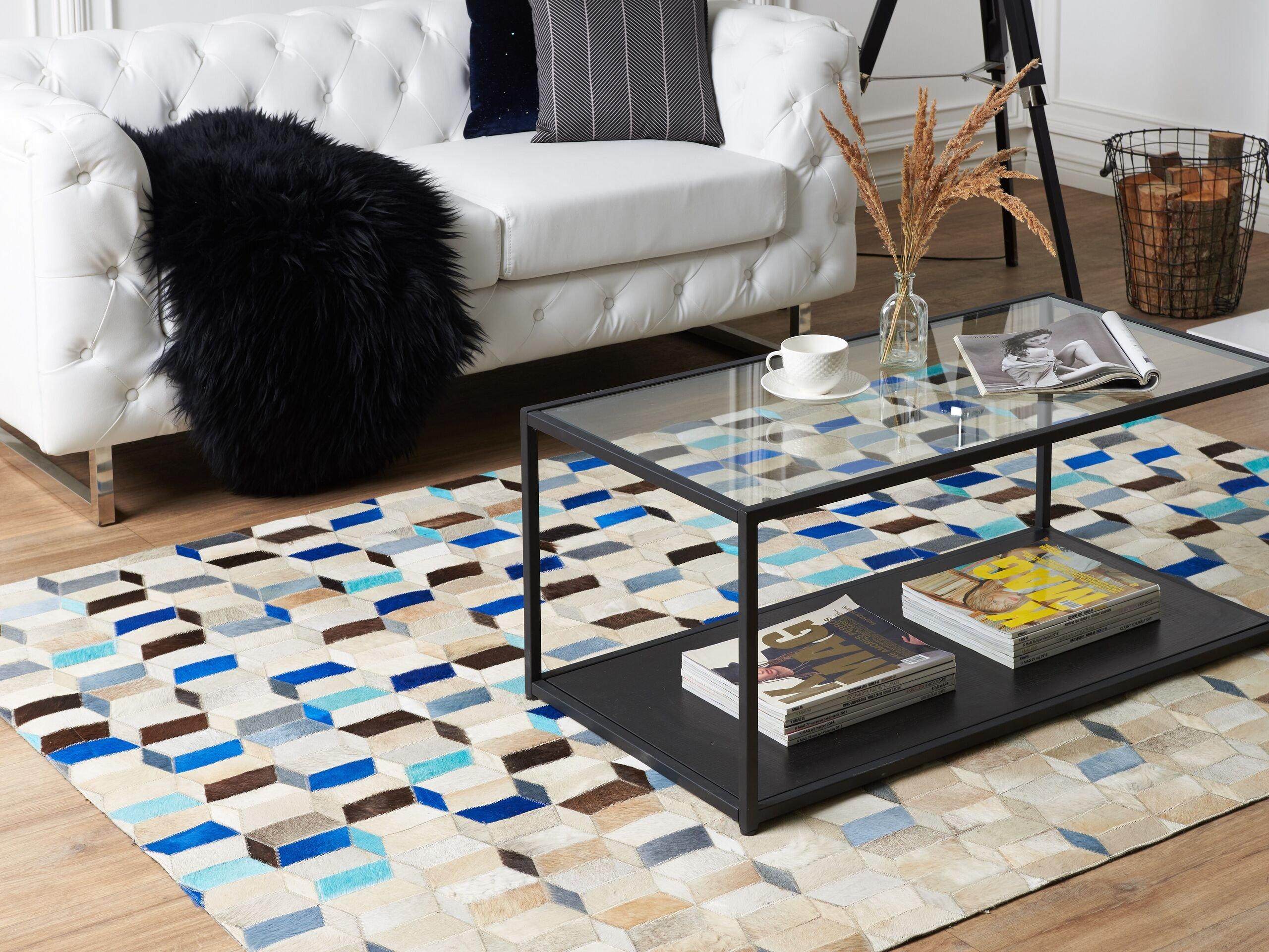 Beliani Tapis en Cuir Moderne GIDIRLI  