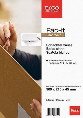 elco ELCO Paperbox Pac-it 300x220x45mm 74565.12 weiss 5 Stück  
