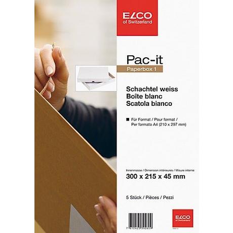 elco ELCO Paperbox Pac-it 300x220x45mm 74565.12 weiss 5 Stück  