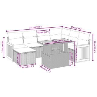 VidaXL Garten sofagarnitur poly-rattan  