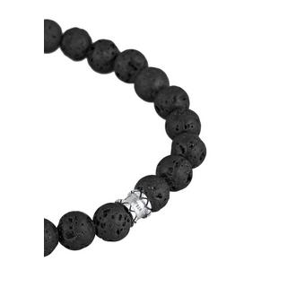 Kuzzoi  Bracelet Herren Totenkopf Lava Stein Perlen 925 Silber 