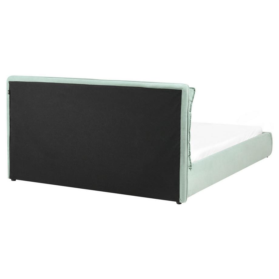 Beliani Lit avec sommier en Velours Scandinave BAJONNA  