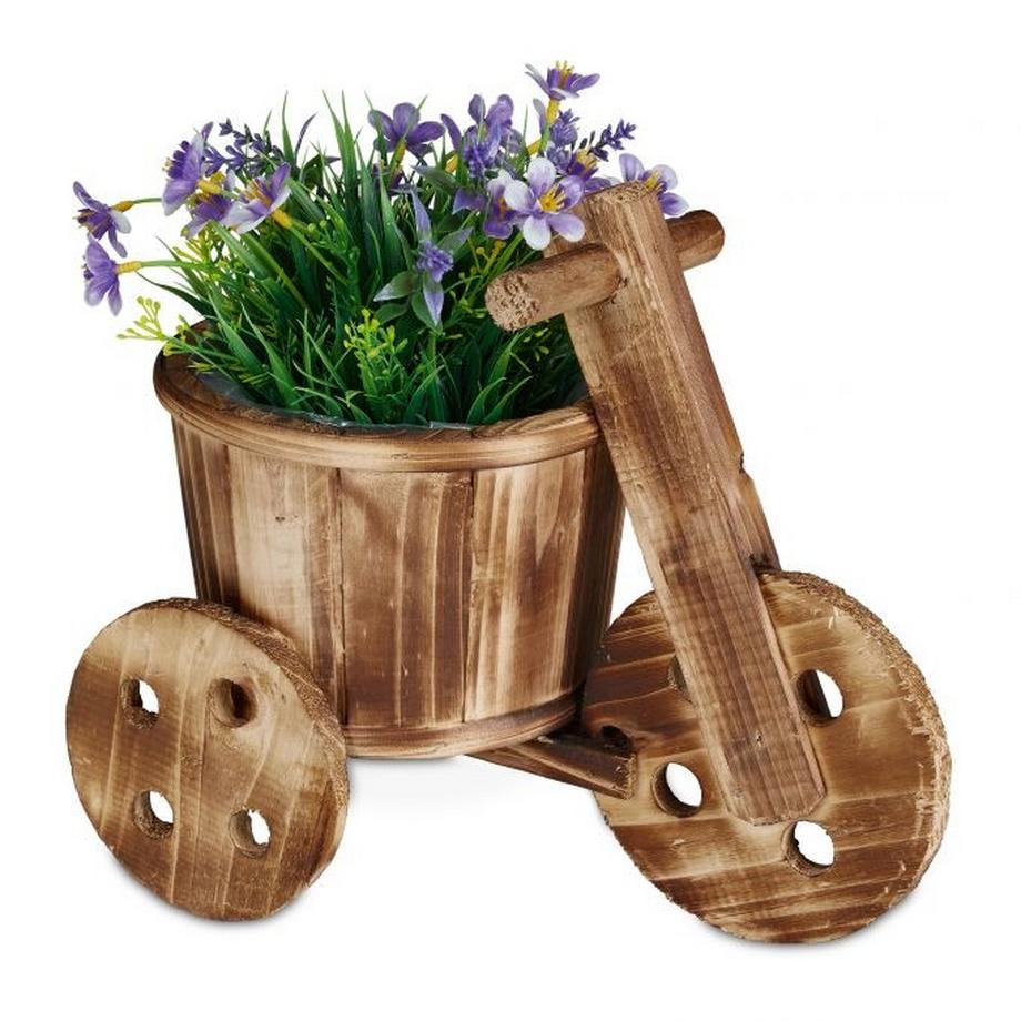 Bicicletta con fiori di legno