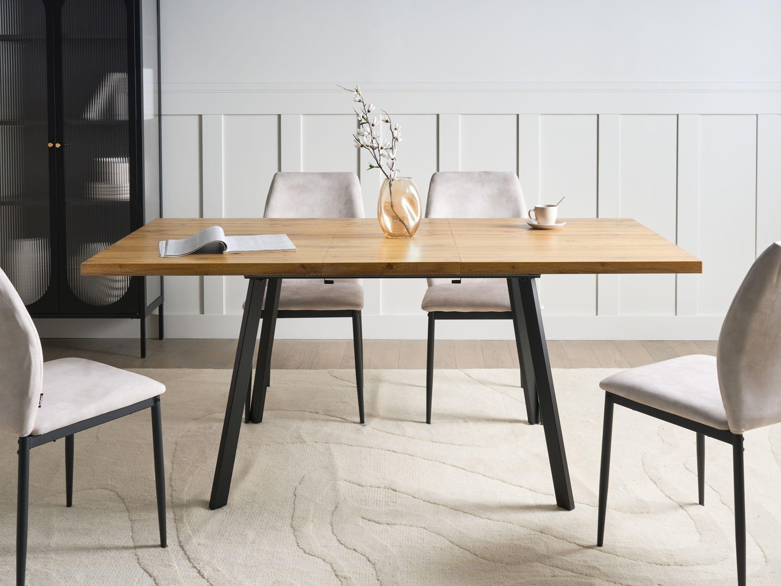 Beliani Ausziehbarer Esstisch aus MDF-Platte Glamourös HARLOW  