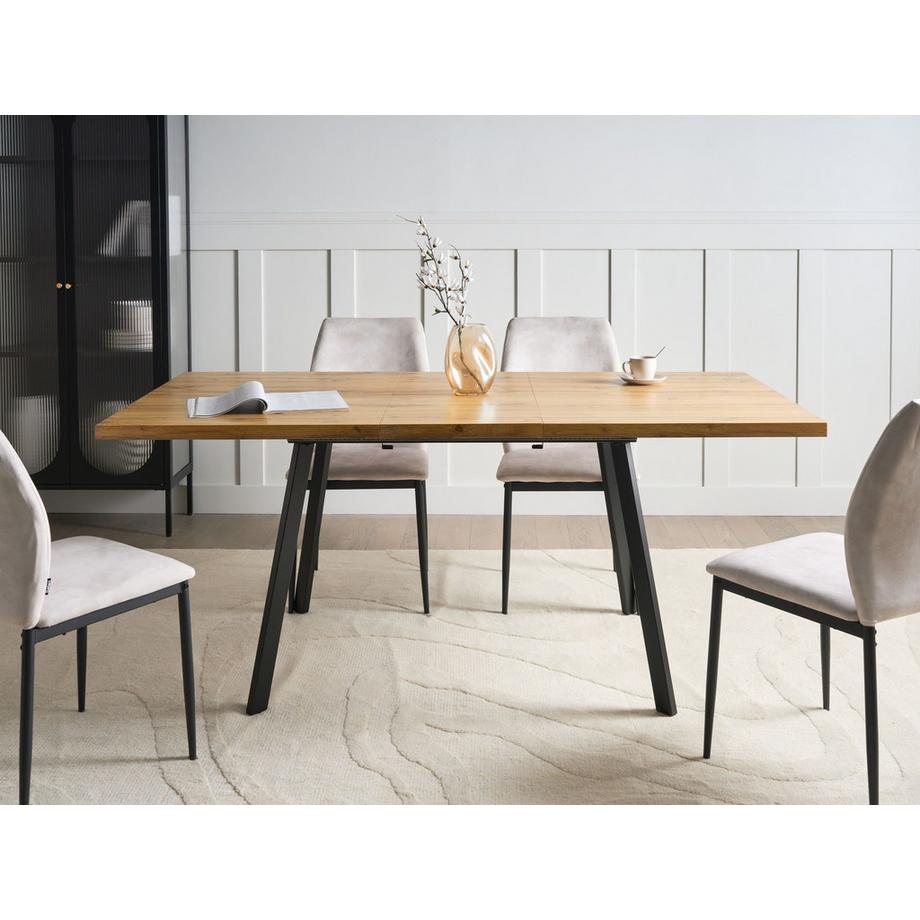 Beliani Tavolo da pranzo estensibile en Fibra a media densità (MDF) Glamour HARLOW  