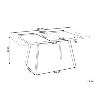 Beliani Ausziehbarer Esstisch aus MDF-Platte Glamourös HARLOW  