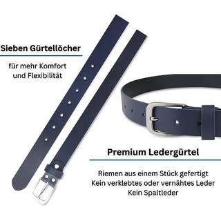 Only-bags.store  Ceinture en cuir, ceinture, 3 cm de large, Marine, 90-105 cm 