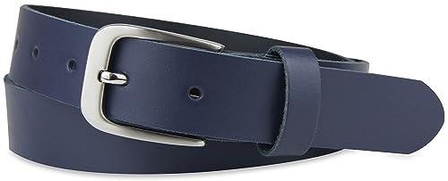 Only-bags.store  Ceinture en cuir, ceinture, 3 cm de large, Marine, 90-105 cm 