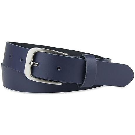 Only-bags.store  Ceinture en cuir, ceinture, 3 cm de large, Marine, 90-105 cm 