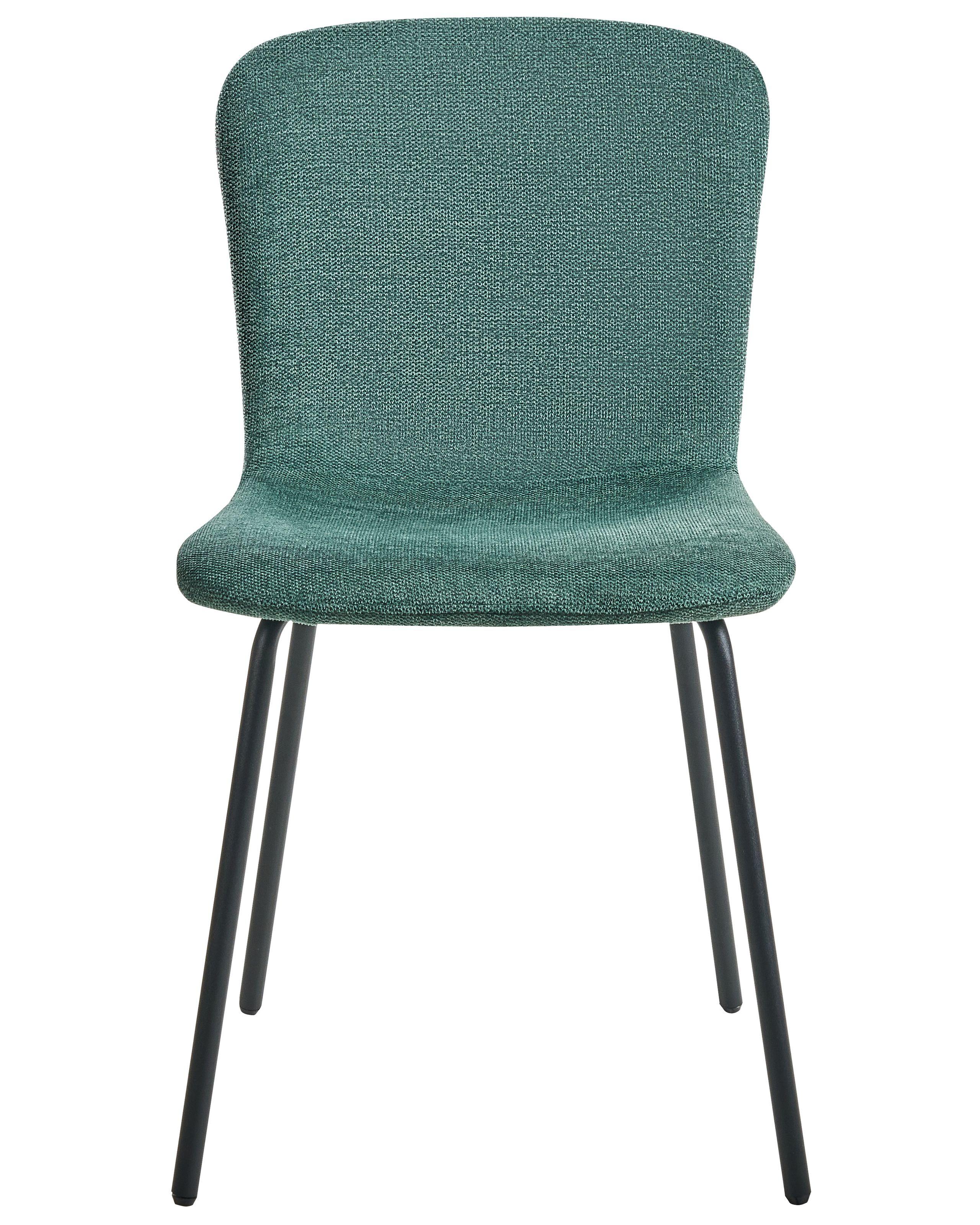 Beliani Lot de 4 chaises de salle à manger en Tissu Minimaliste CALDWELL  