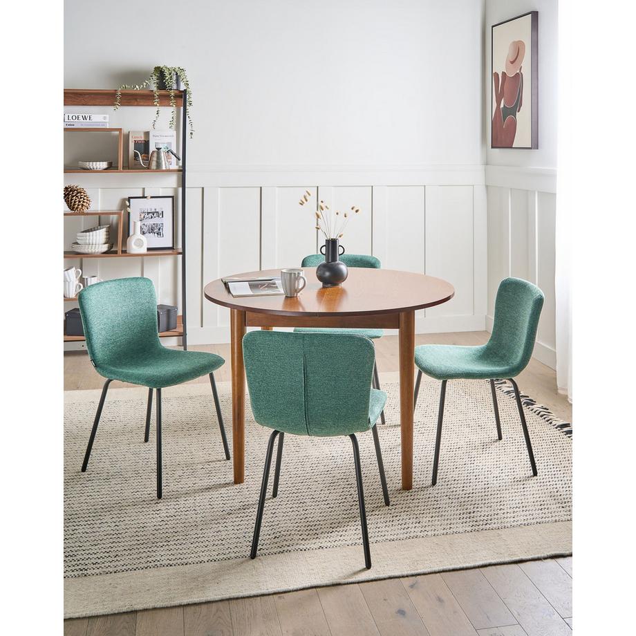 Beliani Set di 4 sedie da pranzo en Tessuto  CALDWELL  