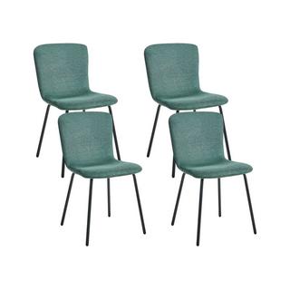 Beliani Lot de 4 chaises de salle à manger en Tissu Minimaliste CALDWELL  