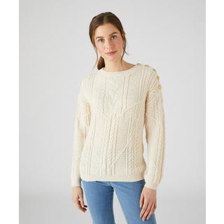 Damart  Zopfmusterpullover mit Knöpfen, Thermolactyl. 