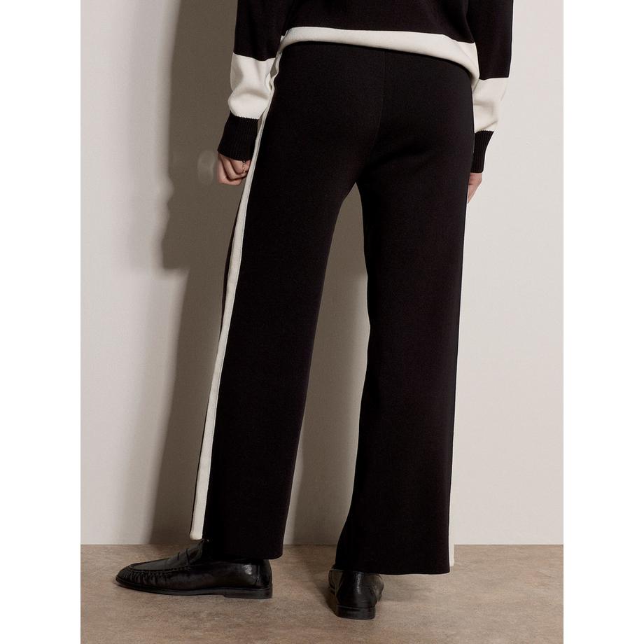 APRICOT Pantalon en maille à rayures latérales et jambes larges  